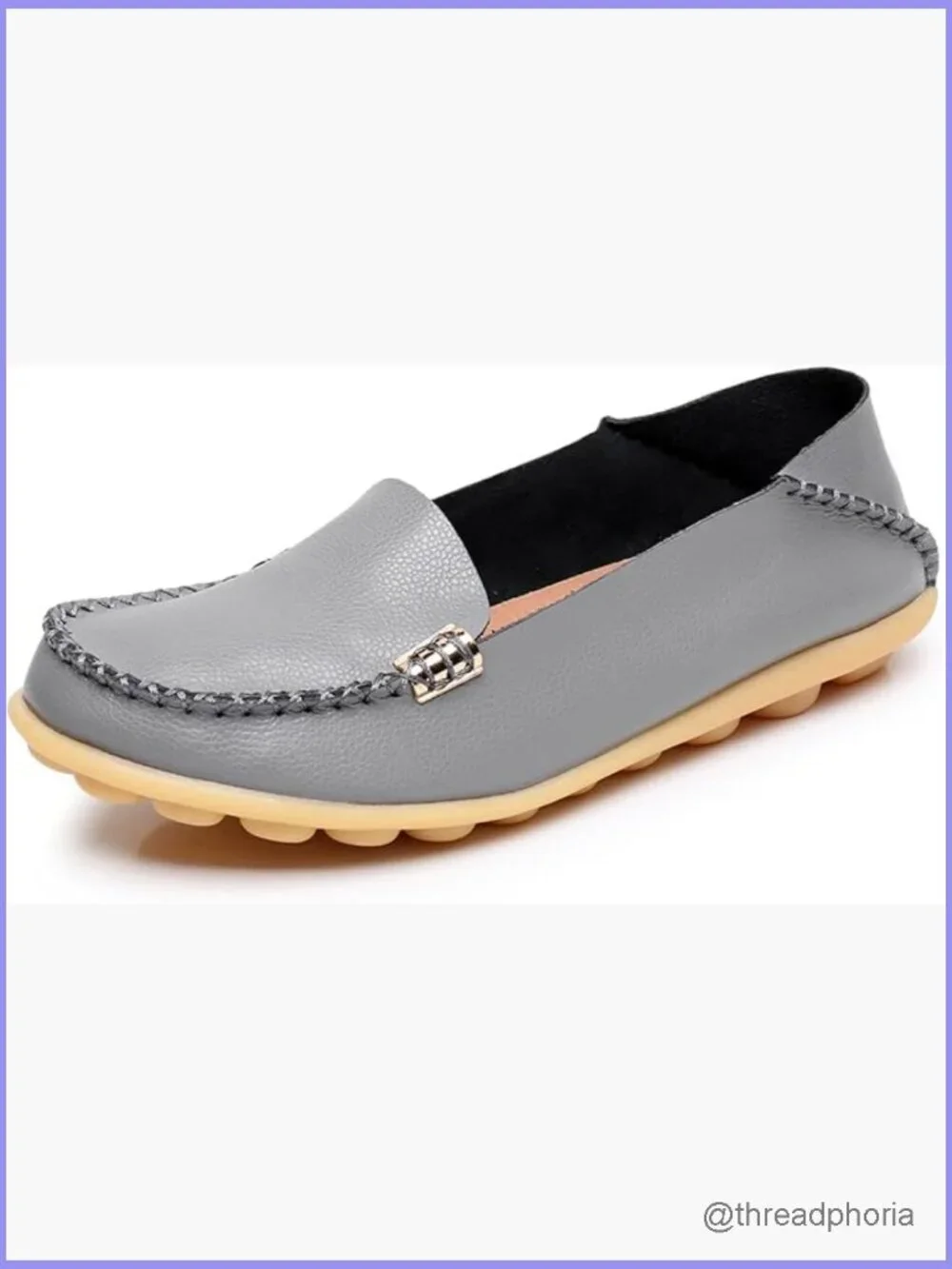 Comfort Walking Flat Loafer with Metal Bit, Slip On, Padded Insole